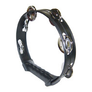 Opus Percussion 8" Tambourine with Single-Row Jingles in Black