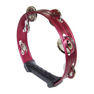 Opus Percussion 8" Tambourine with Single-Row Jingles in Red
