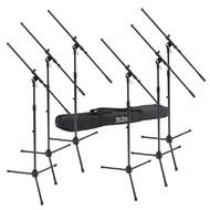On Stage 6-Pack Microphone Boom Stands with Bag