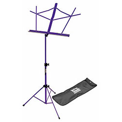 On Stage Compact Sheet Music Stand in Purple with Bag
