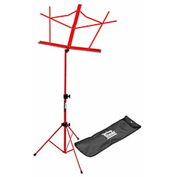 On Stage Compact Sheet Music Stand in Red with Bag