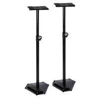 On Stage Pair of Near-Field Studio Monitor Stands with Weighted Hex Base