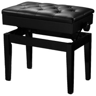 Pro Height Adjustable Piano Stool with Storage in Ebony Gloss