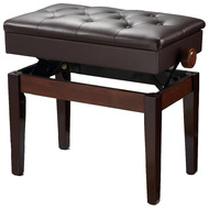 Pro Height Adjustable Piano Stool with Storage in Mahogany Gloss