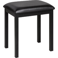 Keyboard/Piano Bench Wood & Vinyl with Storage in Black