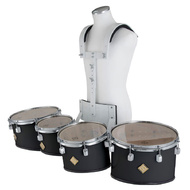 Marching Tenor Drum Quad Set in White with Carrier