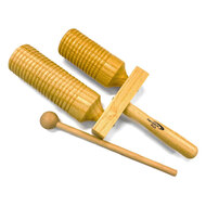 Percussion Plus Wooden Double Agogo with Beater