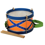 Percussion Plus Kids Marching Drum in Blue/Orange with Pattern