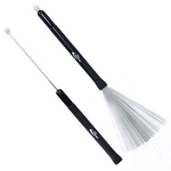 Percussion Plus Retractable Wire Drum Brushes with Nylon Tip Stick Ends (Pair)
