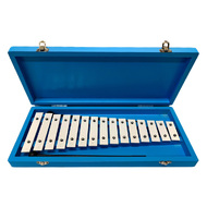 Percussion Plus 13-Note Glockenspiel in Blue Wooden Case