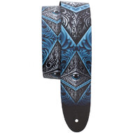 Perris 2.5" Leather Hi-Res "Mind's Eye Blue" David Bollt Design Licensed Guitar Strap