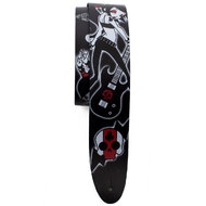 Perris 2.5" Leather Hi-Res "Club Girls" David Bollt Design Licensed Guitar Strap