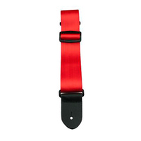 Perris 2" Red Seatbelt Style Guitar Strap with Leather ends