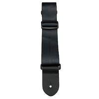 Perris 2" Black Seatbelt Style Guitar Strap with Leather ends