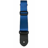 Perris 2" Navy Blue Seatbelt Style Guitar Strap with Leather ends