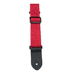 Perris 1.5" Nylon Ukulele Strap in Red with Leather ends