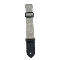 Perris 1.5" Nylon Ukulele Strap in Grey Silver with Leather ends