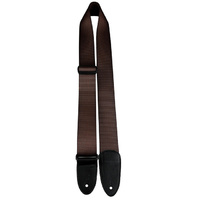 Perris 2" Brown Heavy Nylon Guitar Strap with Soft Deluxe Italian Leather ends