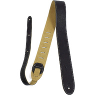Perris 2" Black Deluxe Soft Italian Leather Guitar Strap with Super Soft Suede backing