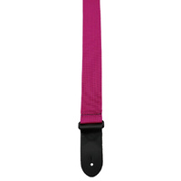 Perris 2" Poly Pro Guitar Strap in Magenta with Black Leather ends