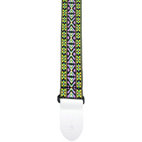 Perris 2" Poly Pro Guitar Strap in Mexicana design with White Leather ends