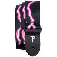 Perris 2" Polyester "Pink Lightning" Guitar Strap with Leather ends