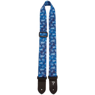 Perris 1.5" Polyester Ukulele Strap in Blue Sea Turtles Design with Leather ends