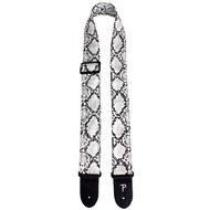 Perris 2" Black and White Faux Snake Skin Guitar Strap with Leather Ends