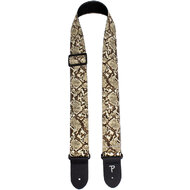 Perris 2" Brown Faux Snake Skin Guitar Strap with Leather Ends