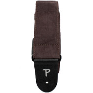Perris 2" Corduroy Guitar Strap in Brown with Black Leather ends