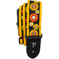 Perris 2" Jacquard Guitar Strap with Sixties Floral Burst Pattern with Leather ends