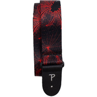 Perris 2" Polyester "Red Spiders" Guitar Strap with Leather ends