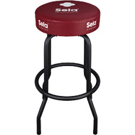 Sela Percussion Branded Bar Stool in Black with Maroon Padded Top