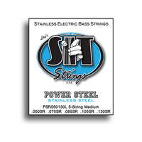 SIT Power Steel 5-String Medium Stainless Electric Bass String Set (50-105)