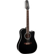 Takamine Legacy Series 12 String Dreadnought AC/EL Guitar with Cutaway in Black Gloss Finish