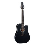 Takamine G30 Series 12 String Dreadnought AC/EL Guitar with Cutaway in Black Gloss Finish 