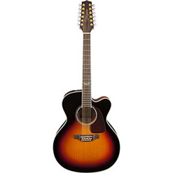 Takamine G70 Series 12 String Jumbo AC/EL Guitar with Cutaway in Brown Sunburst 