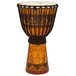 Toca Origins Series Wooden Djembe 12" Synthetic Head in Tribal Mask