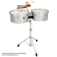 Toca Pro Line Series Timbale Set 14 & 15" in Hammered Stainless Steel