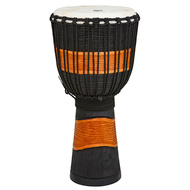 Toca Street Carved Series Wooden Djembe 10" Synthetic Head in Black & Brown