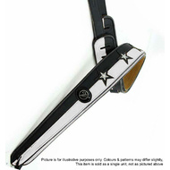 Vorson Black & White Leather Guitar Strap with White Stars