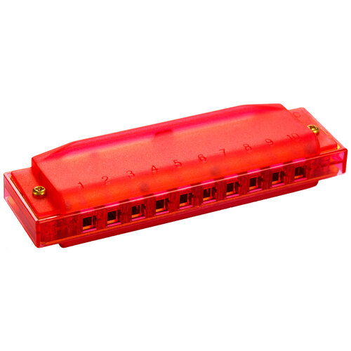 Hohner Kids Clearly Colourful Translucent Harmonica in Red