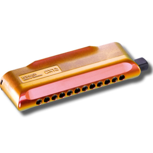 Hohner CX12 Jazz Chromatic Harmonica Red to Gold Finish in the Key of C