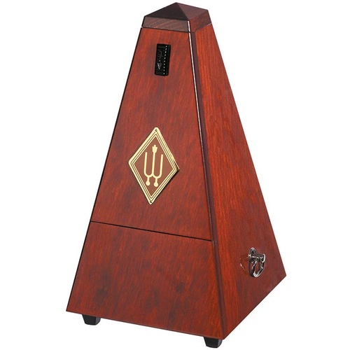 Wittner 810 Series Solid Wood Metronome with Bell in High Gloss Mahogany Finish