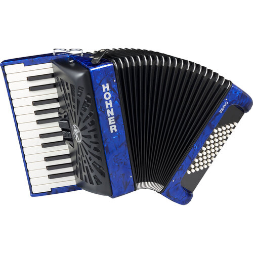 Hohner Bravo II 48 Bass Chromatic Accordion in Blue Pearl