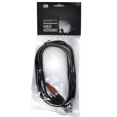Leem 2m Y-Cable (3.5mm Straight TRS - 2 x RCA Plugs or 1/4" Straight TRS - 2 x 1/4" Straight TS)