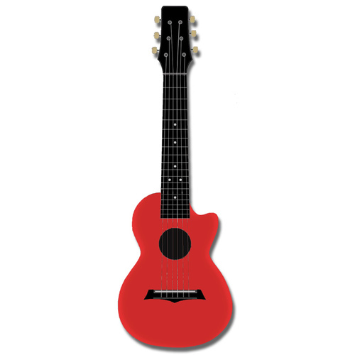 Kealoha Guitalele in Plain Coral Red with Black ABS Resin Body