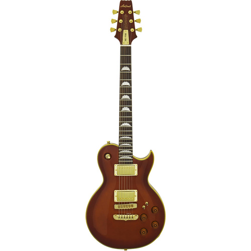Aria PE-F80 Series Electric Guitar in Stained Brown Gloss