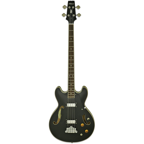 Aria Pro II TAB-CLASSIC Series Hollow Body Electric Bass Guitar in Black