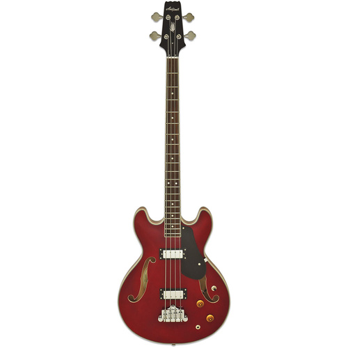Aria Pro II TAB-CLASSIC Series Hollow Body Electric Bass Guitar in Wine Red
